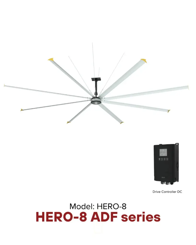 HVLS HERO 8 ADF series | Giải pháp làm mát quạt HVLS Hamilton Air 2026