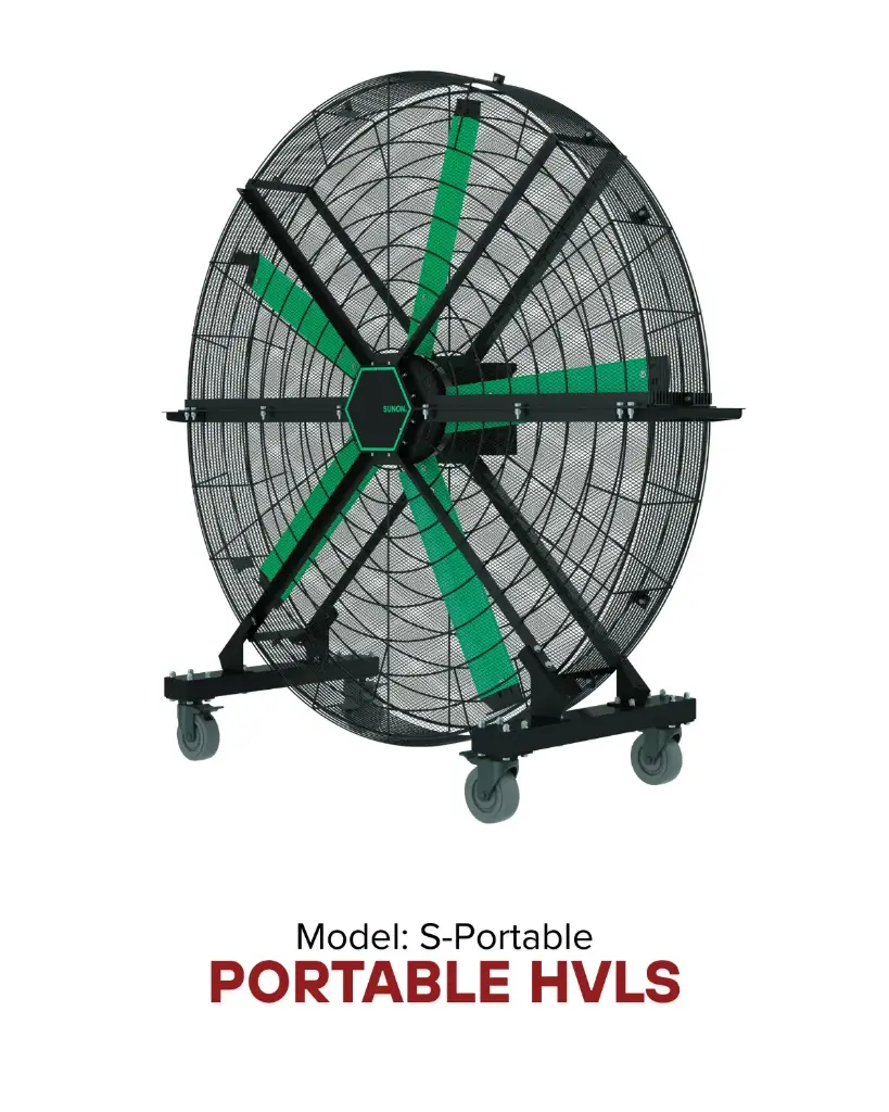 Portable HVLS Fans SUNON | Giải pháp làm mát quạt HVLS Hamilton Air 2026