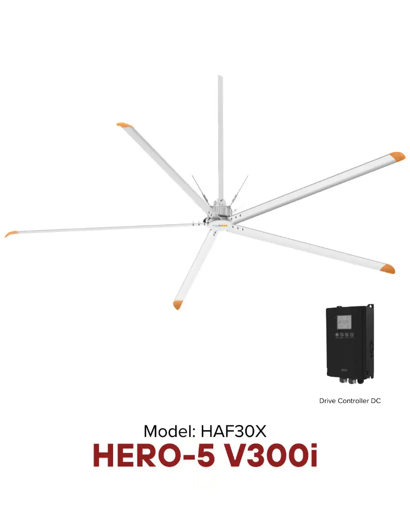 Quạt trần HVLS HERO 5 | Giải pháp làm mát quạt HVLS Hamilton Air 2026