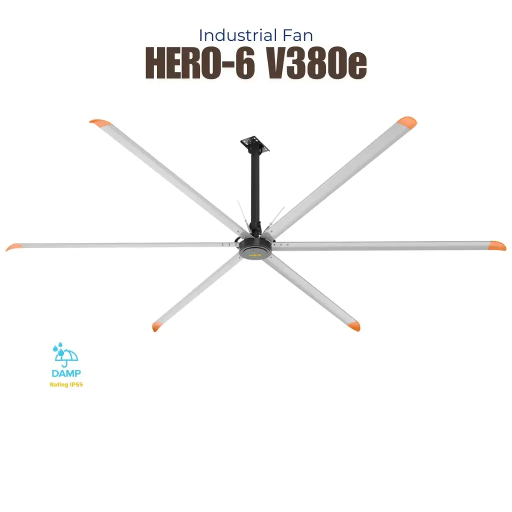 Quạt trần HVLS VENTUS-6 V380e Ø 7.3m | Giải pháp làm mát quạt HVLS Hamilton Air 2026
