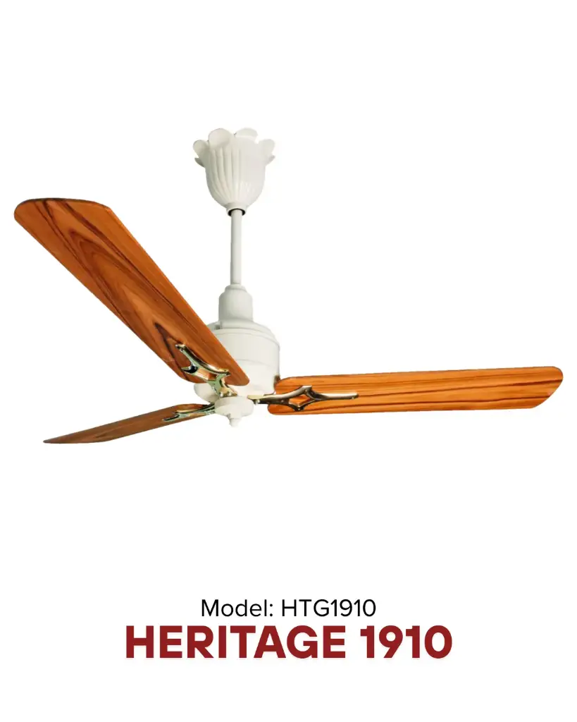 Quạt trần HERITAGE 1910 WH | Giải pháp làm mát quạt HVLS Hamilton Air 2026