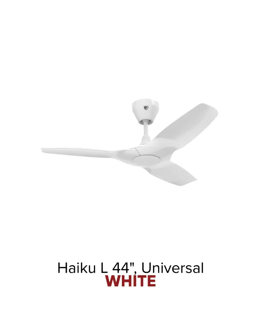 Haiku L Ø44" White | Giải pháp làm mát quạt HVLS Hamilton Air 2026